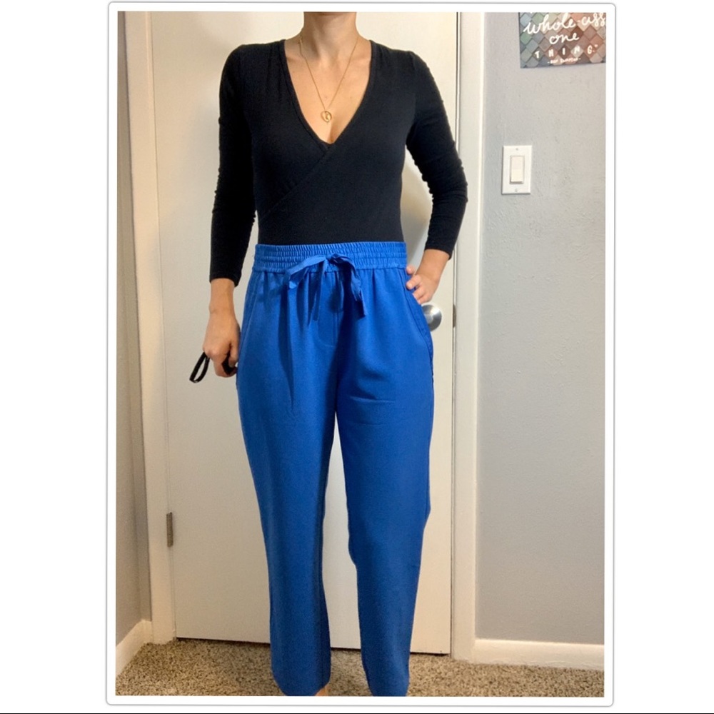 Kenneth Cole Blue Track Tuxedo Pants